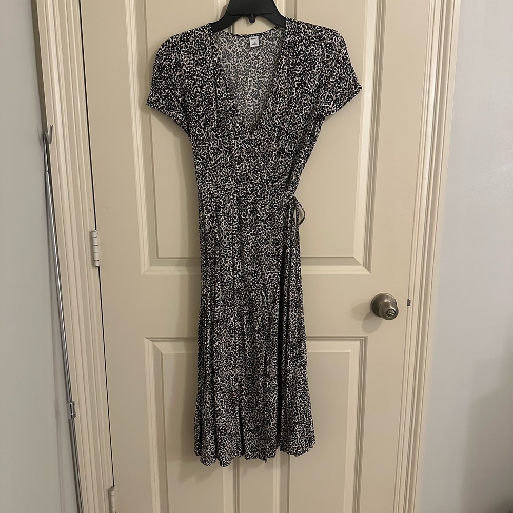 Cheetah print wrap dress size small